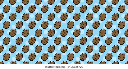 Kiwi illustration background. Seamless pattern. Vector. 