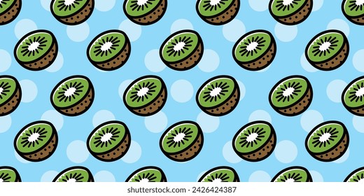 Fondo de ilustración de kiwi. Patrón sin costuras. Vector. 