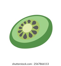 Kiwi illustration. Cutted kiwi. Fruit illustration. Cucumber illustration. Fruit illustration. Healthy fruit. Tropical fruit. 