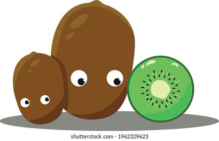 Kiwi Illustration Vector Cute Fruit