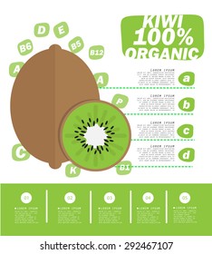 Kiwi Infographic , Fruit , vector illustration