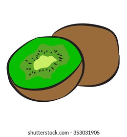 Kiwi isolated on white background. Vector illustration.