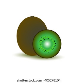 Kiwi isolated on white background. Vector
