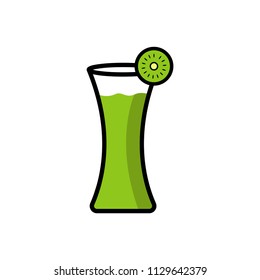 Kiwi juice icon vector