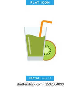 Kiwi Juice Icon Vector Design Template