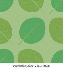 Kiwi leaves green seamless pattern vector illustration