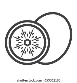 Kiwi line icon, fruit and diet, vector graphics, a linear pattern on a white background, eps 10.