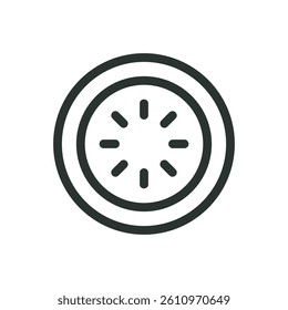 Kiwi line icon, kiwi slice vector symbol with editable stroke