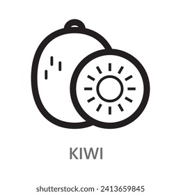 kiwi, ilustración vectorial de icono de línea kiwi.