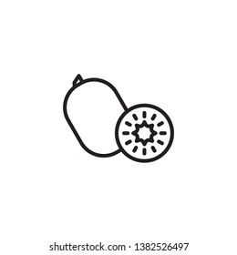  Kiwi line vector icon. Fruit icon for websites, web design, mobile app.