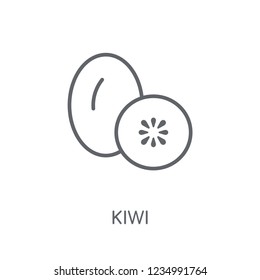 Kiwi linear icon. Modern outline Kiwi logo concept on white background from Fruits and vegetables collection. Suitable for use on web apps, mobile apps and print media.