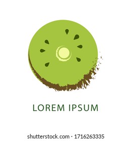 Kiwi Logo Icon Design vector. Kiwi fruit slice closeup icon isolated on white background.