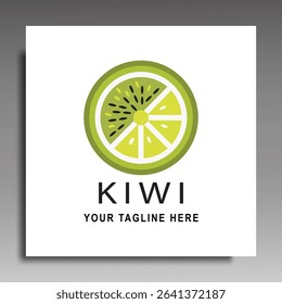 Kiwi logo. Vector icon illustration. For company symbol Kiwi factory or food and beverage