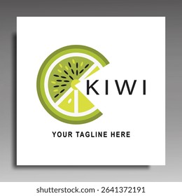 Kiwi logo. Vector icon illustration. For company symbol Kiwi factory or food and beverage