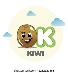 Kiwi mascot with letter K