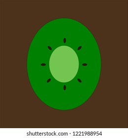 Kiwi on a brown background
