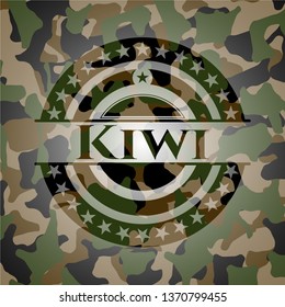 Kiwi on camouflage texture