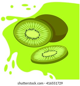 kiwi on a green background