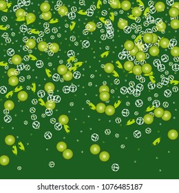 Kiwi on a green background. Cocktail. Fruit background. Summer background with kiwi and ice. Cubes of ice and kiwi.