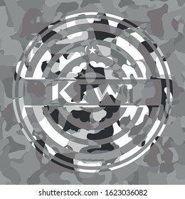 Kiwi on grey camo pattern
