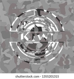 Kiwi on grey camouflaged pattern