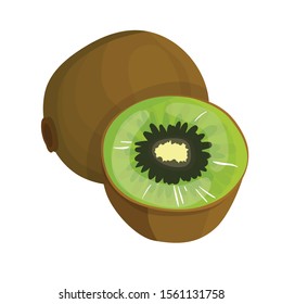
Kiwi on a white background