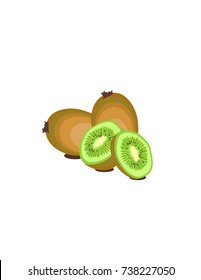 Kiwi on white background