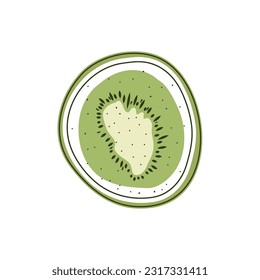 Kiwi on a white background in doodle style. Vector stock illustration. isolated. hand drawn
