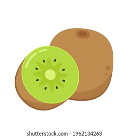 Kiwi on white background. Kiwi vector. Kiwi  logo design.