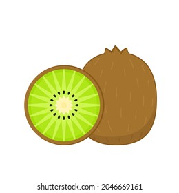 Kiwi on white background. Kiwi vector. Kiwi logo design.
