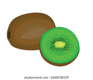Kiwi sobre fundo branco. vetor	
