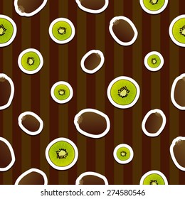 Kiwi ornament on the striped background