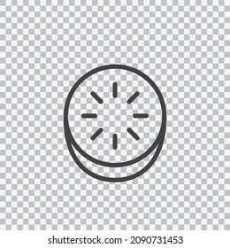 Kiwi outline icon. Vector isolated on transparent background.
