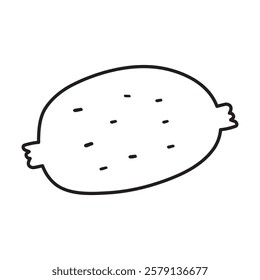 Kiwi. Outline isolated icon. Vector illustration on white background.