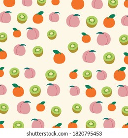 kiwi paech mandarin orange pattern