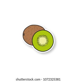 Kiwi patch. Color sticker. Vector isolated illustration