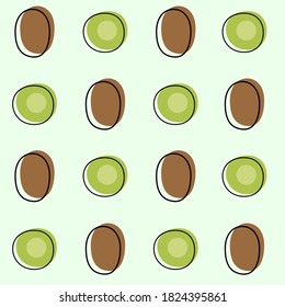 Kiwi pattern. Background with kiwi. Sliced ​​kiwi. Background with fruit