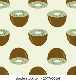 Kiwi Pattern Background. Social Media Post. Fruits Vector Illustration.