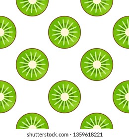Kiwi pattern. Fruit background. Vector illustration.
