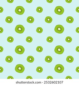 Kiwi pattern on a blue background.