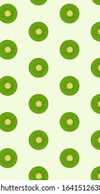Kiwi Pattern On Isolated Yellow Background.