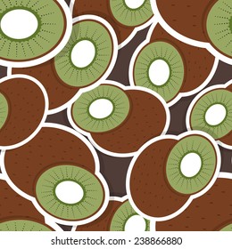 Kiwi pattern. Seamless texture with ripe Kiwi. Use as a pattern fill