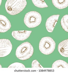 Kiwi pattern, seamless, vector