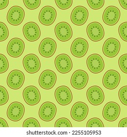 Fondo de pantalla de Kiwi. Kiwi sobre fondo verde. Vector Kiwi.