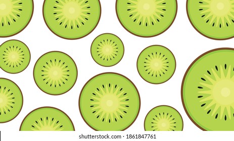 Kiwi pattern wallpaper. Kiwi on white background. Kiwi vector.