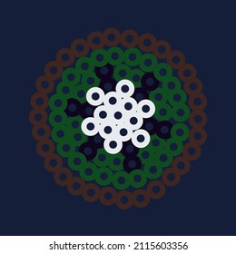 Kiwi in perler beads with blue background
