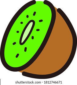 Kiwi pop and simple vector illustration material
