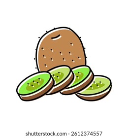 kiwi ripe color icon vector. kiwi ripe sign. isolated symbol illustration