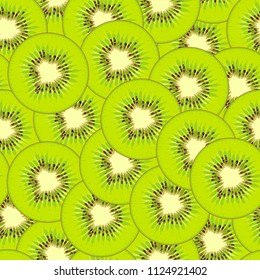 Kiwi seamless pattern. Fruit texture