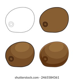 kiwi set illustration. You can use it for children books, web design, posters, campaigns, and many more. Can be easily resized and change colors of each and every shape as required.